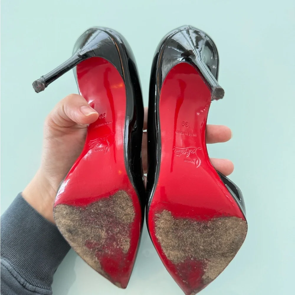 Christian Louboutin Black Patent Leather Pumps - Picture 5 of 6